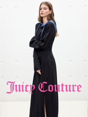 فستان نسائي طويل بفتحة Juicy Couture أسود - رفعة