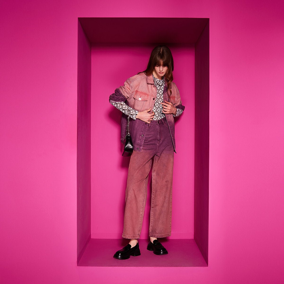 جاكيت جينز نسائي واسع Juicy Couture بنفسجي - رفعة