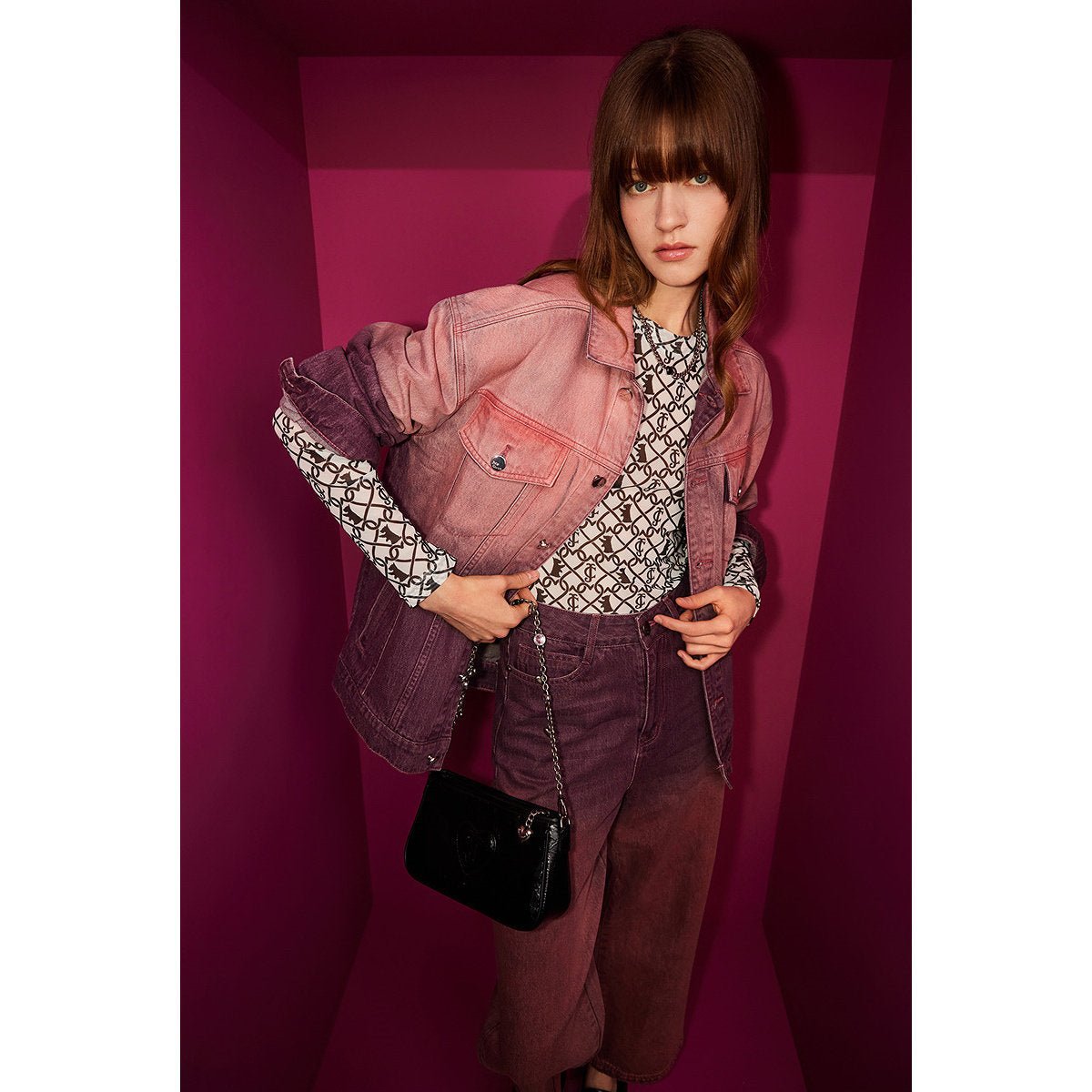 جاكيت جينز نسائي واسع Juicy Couture بنفسجي - رفعة