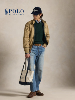 جاكيت Ralph Lauren الرجالي من نسيج التويل بأكمام ذات حواف مضلعة
