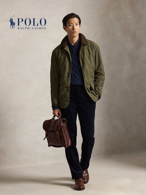 جاكيت شتوي رجالي من Ralph Lauren بأزرار أمامية بنية