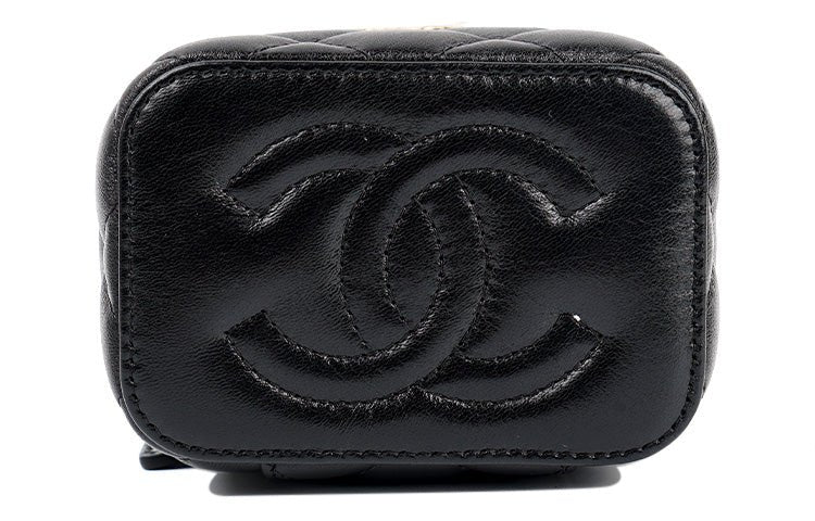 حقيبة Chanel Vanity نسائية فاخرة جلد أسود - رفعة