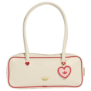 adidas originals elongated airliner Extended Airliner Bag Metal Badge Heart Logo Pendant Polyurethane Handbag Unisex Couple Style Off-white White