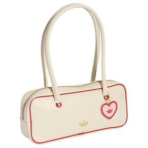 adidas originals elongated airliner Extended Airliner Bag Metal Badge Heart Logo Pendant Polyurethane Handbag Unisex Couple Style Off-white White