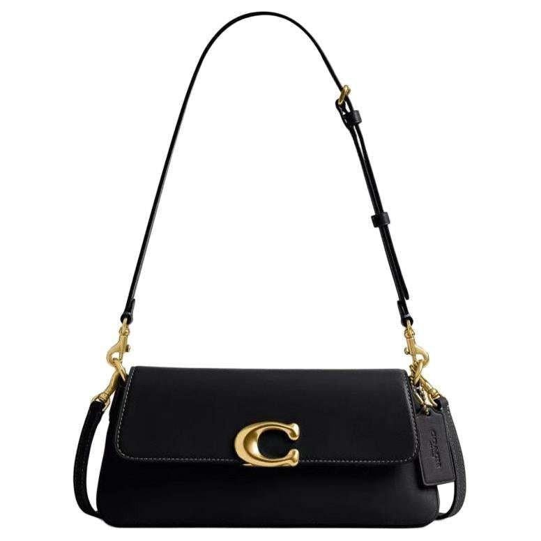 COACH Jet 25 Logo Leather Crossbody Black.