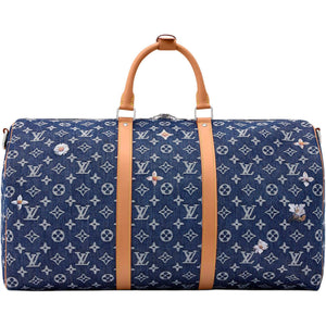 شنطة سفر لويس فيتون Keepall دنيم مونوغرام من الجانب
