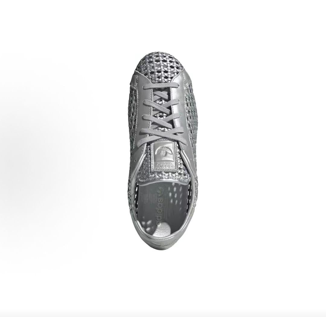 حذاء Adidas Stan Smith فضي مجدول لمظهر كاجوال مريح - رفعة