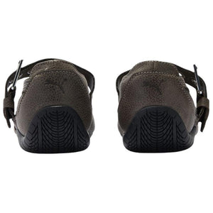 Puma Speedcat Ballet Strap olive shoes back view showing heel construction and logo.