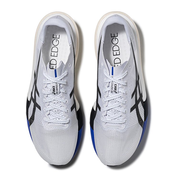 حذاء جري ASICS Metaspeed Edge أبيض وأزرق - رفعة