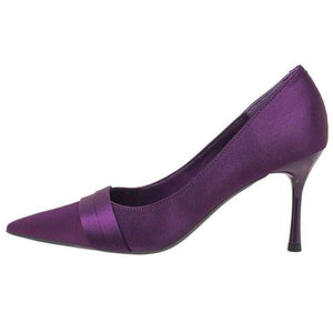 حذاء نسائي High Heels بلمسة ساتان فاخرة - لون أرجواني.