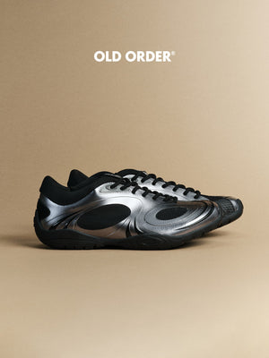 حذاء رياضي OLD ORDER Track Series باللون الفضي والأسود - رفعة