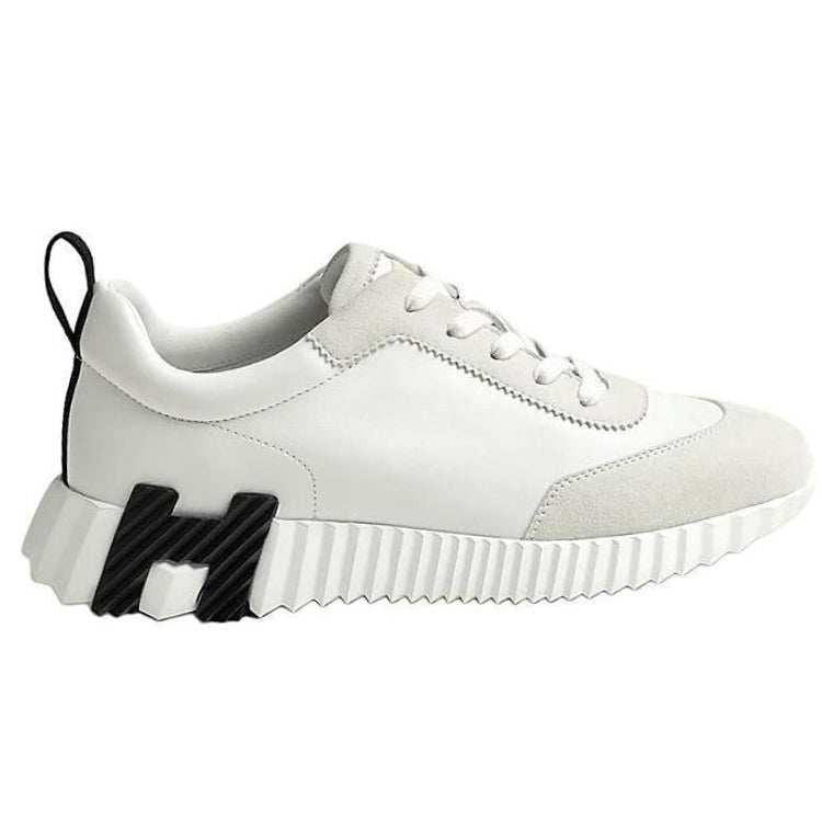 حذاء Sneakers أبيض كاجوال بنعل مريح وشعار H.