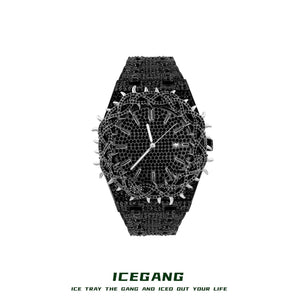 ICEGANG colored diamond Thorn Crown series full diamond oak watch European and American hiphop heavy industry watch gift box - رفعة