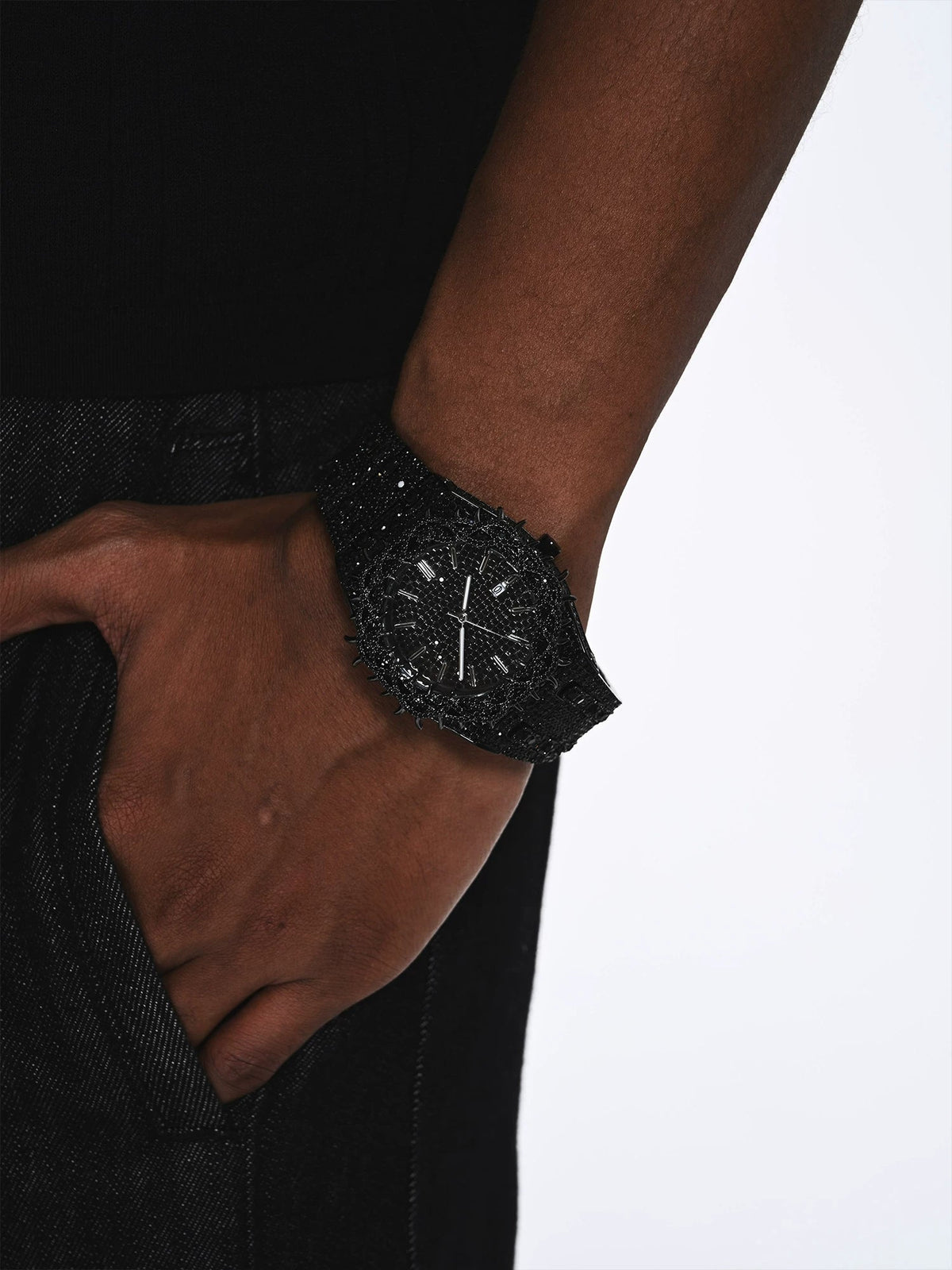 ICEGANG colored diamond Thorn Crown series full diamond oak watch European and American hiphop heavy industry watch gift box