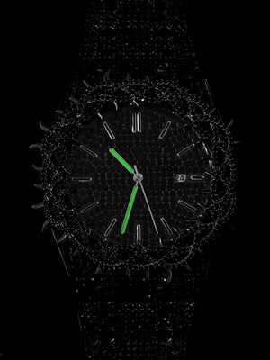 ICEGANG colored diamond Thorn Crown series full diamond oak watch European and American hiphop heavy industry watch gift box