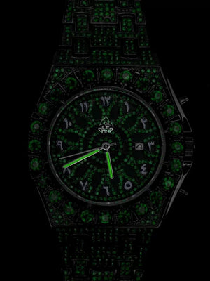 ICEGANG Green Kaleidoscope Full Diamond Watch for Men and Women 24fw New Fashion Trend Watch Gift Box