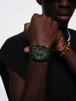 ICEGANG Green Kaleidoscope Full Diamond Watch for Men and Women 24fw New Fashion Trend Watch Gift Box