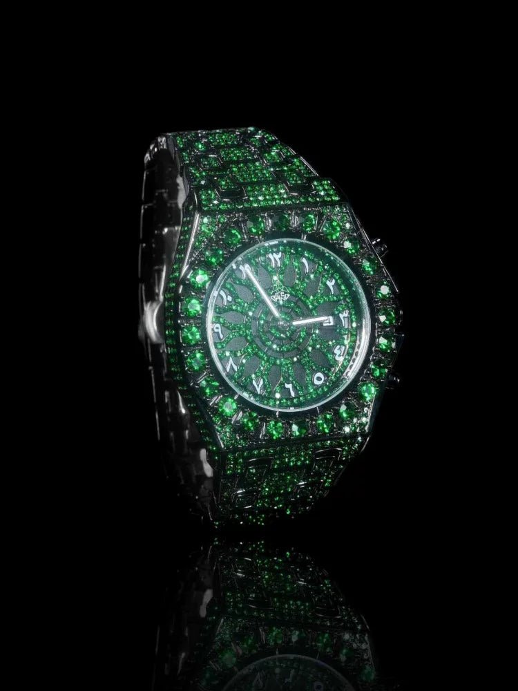 ICEGANG Green Kaleidoscope Full Diamond Watch for Men and Women 24fw New Fashion Trend Watch Gift Box
