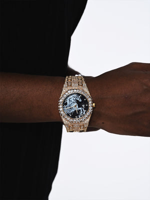 ICEGANG Year of the Horse limited starry sky full diamond oak watch natal year zodiac gift quartz watch for men and women - رفعة