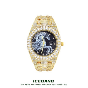 ICEGANG Year of the Horse limited starry sky full diamond oak watch natal year zodiac gift quartz watch for men and women - رفعة
