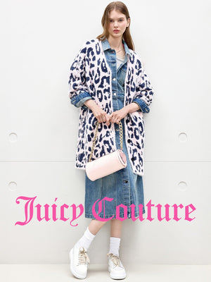 كارديغان نسائي Juicy Couture ميدي بنقشة النمر جاكار وردي - رفعة