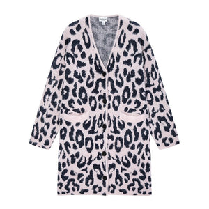 كارديغان نسائي Juicy Couture ميدي بنقشة النمر جاكار وردي - رفعة