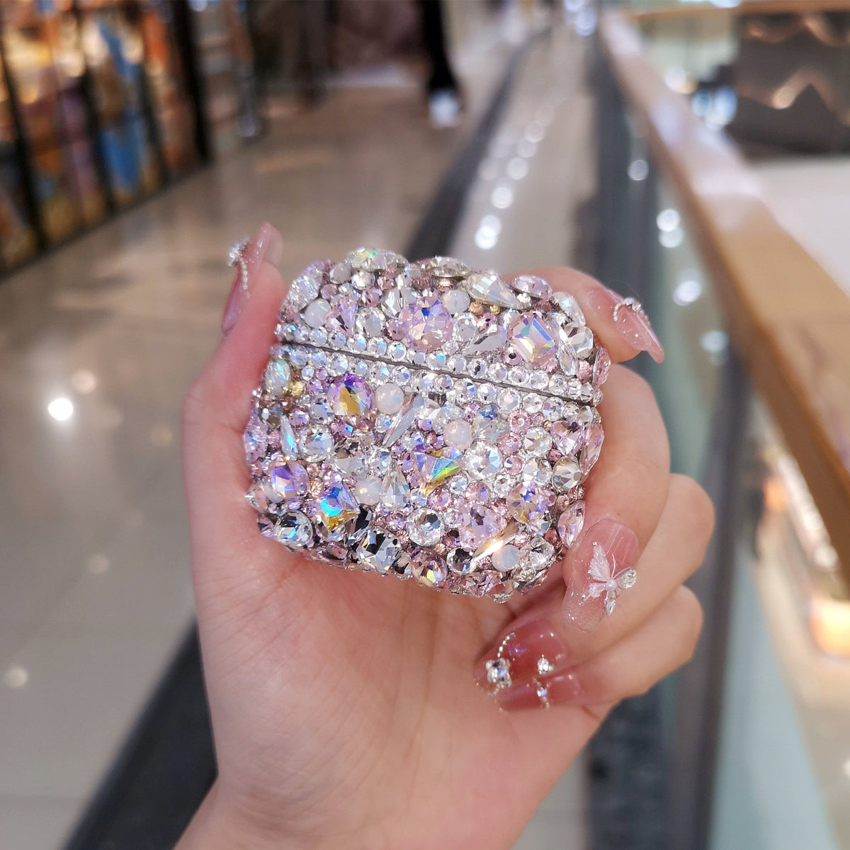 كفر AirPods Case فاخر مرصع بالكريستال اللامع - رفعة