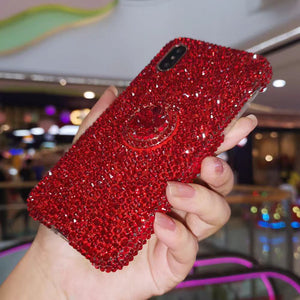 كفر iPhone أحمر مرصع بالكريستال | كفر آيفون فخم - رفعة