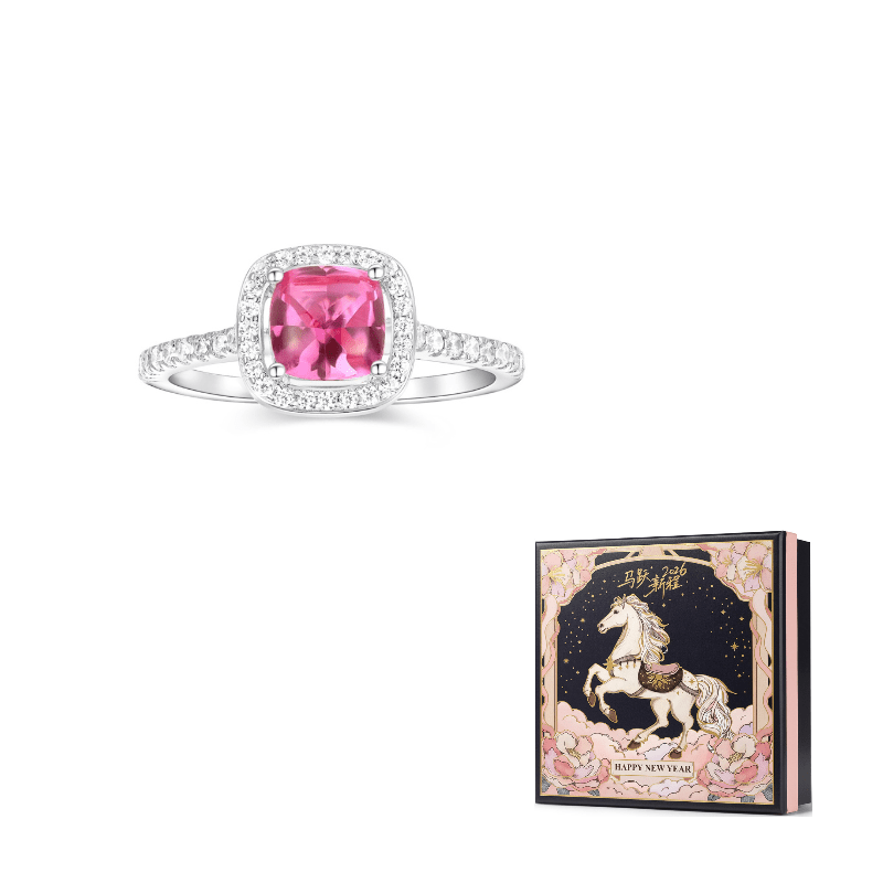 APM Monaco Zircon 925 Silver Ring Carmine.