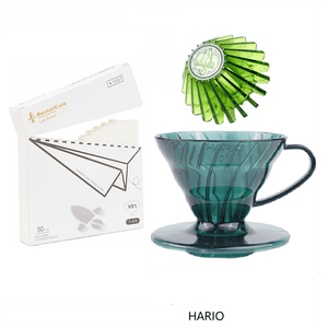 قمع ترشيح قهوة V60 من HARIO مادة Tritan لون أخضر - رفعة