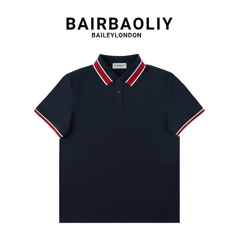 بولو رجالي نصف كم من BAIRBAOLIY بياقة ذات لون مختلف