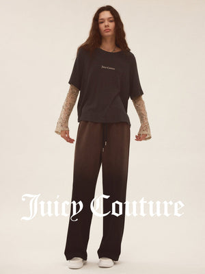 قميص نسائي محبوك بمظهر قطعتين وترتر وشبك Juicy Couture رمادي - رفعة