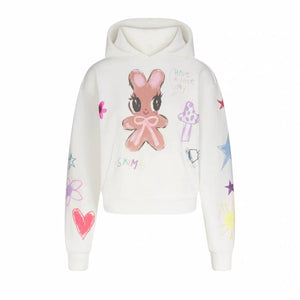 كنزة وبنطال رياضي SKIMS Cotton Fleece برسومات أرنب الغرافيتي - رفعة