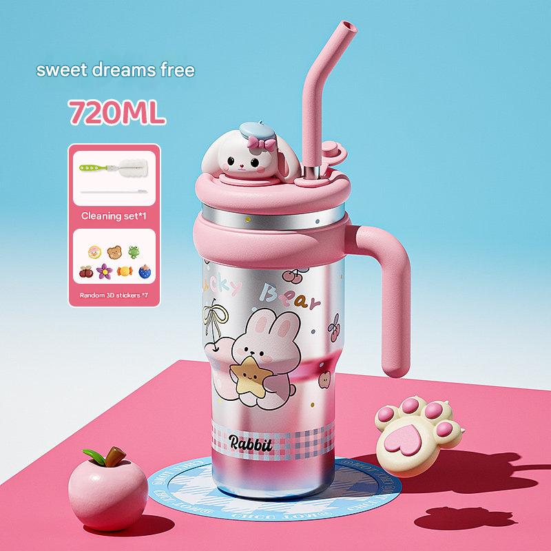 كوب عازل حراري Ceramic Liner سعة 720ML بتصاميم كرتونية لطيفة - رفعة