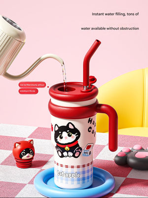 كوب عازل حراري Ceramic Liner سعة 720ML بتصاميم كرتونية لطيفة - رفعة