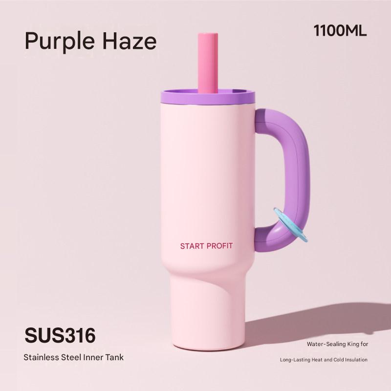 كوب قهوة حافظ للحرارة 1100ml من Stainless Steel بتصميم عصري - رفعة