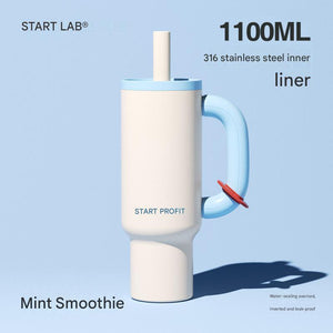 كوب قهوة حافظ للحرارة 1100ml من Stainless Steel بتصميم عصري - رفعة