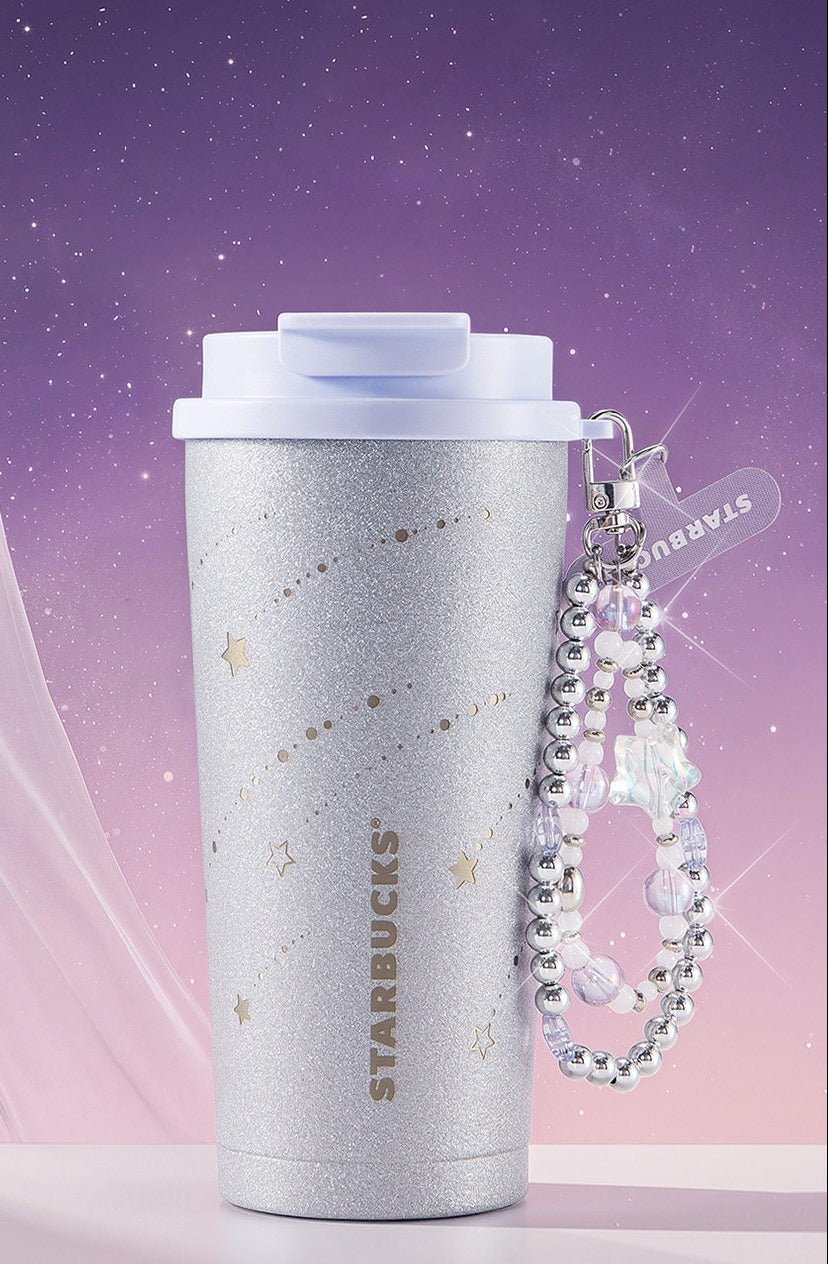 كوب Starbucks حافظ للحرارة بنفسجي وفضي أصلي - رفعة
