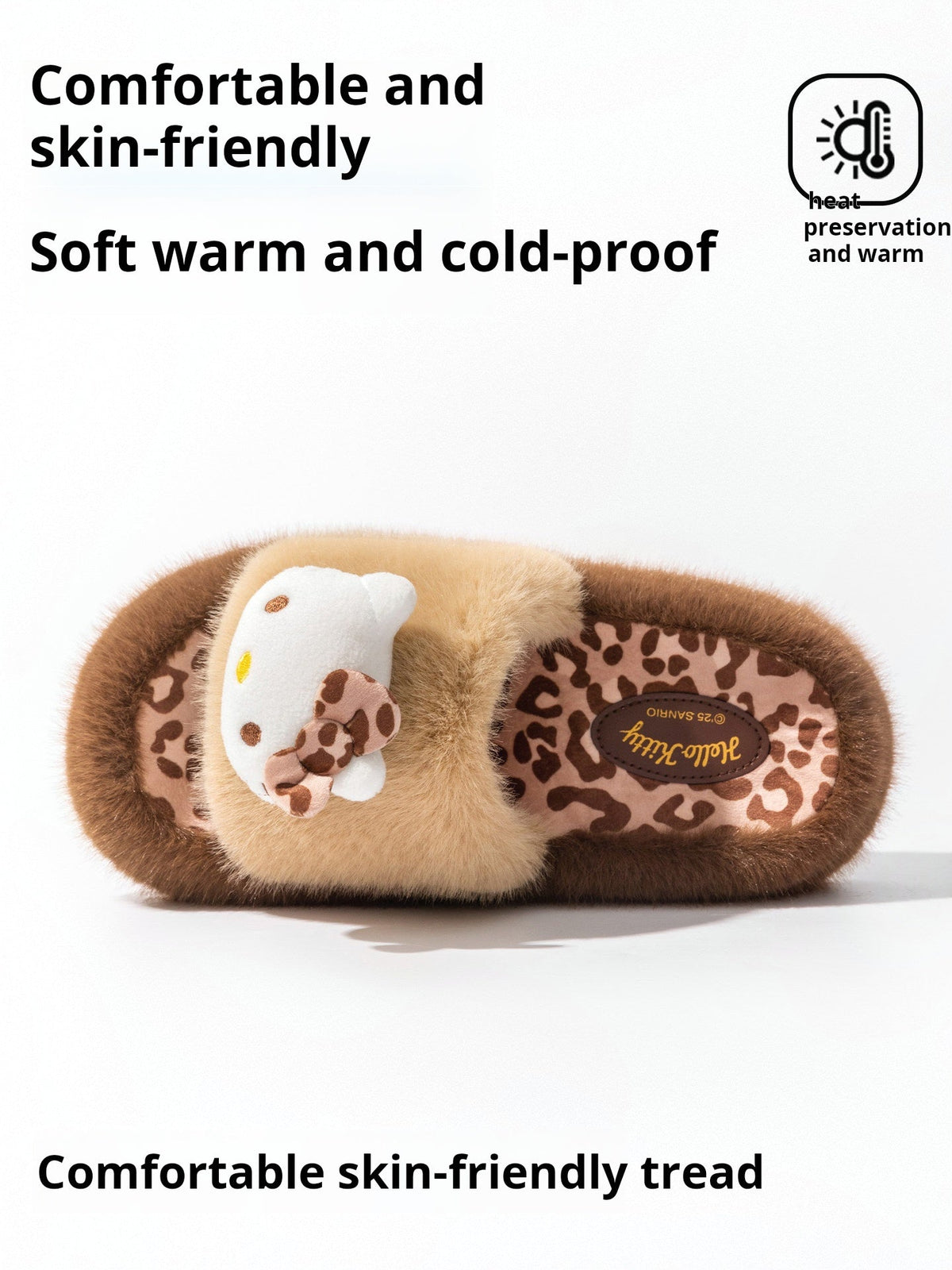 KT Cat Cotton Slippers for Women 2026 New Indoor Home Non-slip Cute Thick-Soled Furry Slippers for Women's Winter Outerwear - رفعة