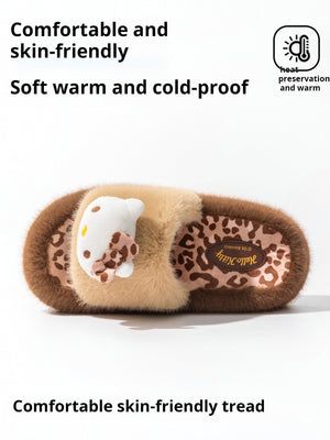 KT Cat Cotton Slippers for Women 2026 New Indoor Home Non-slip Cute Thick-Soled Furry Slippers for Women's Winter Outerwear - رفعة