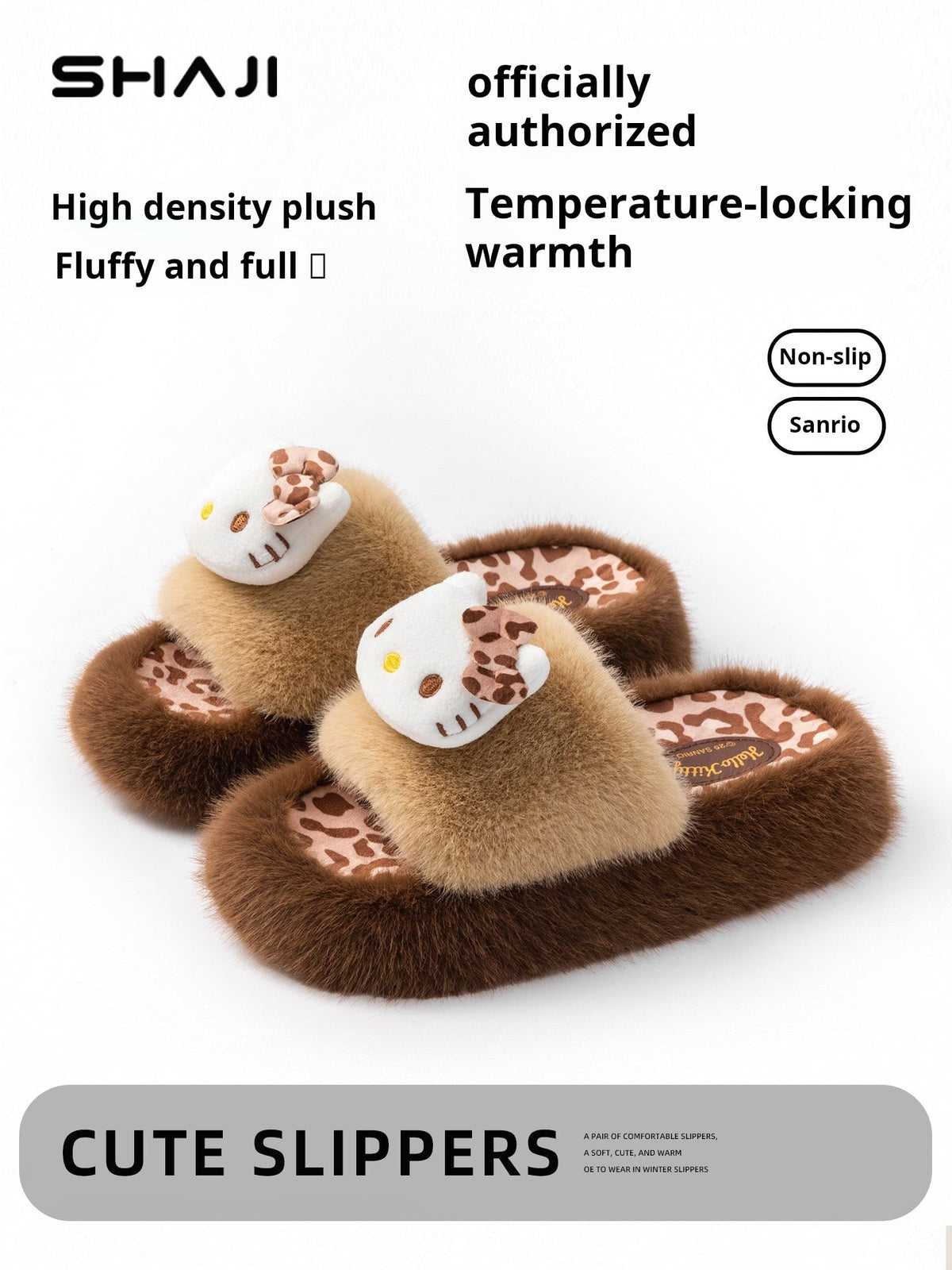 KT Cat Cotton Slippers for Women 2026 New Indoor Home Non-slip Cute Thick-Soled Furry Slippers for Women's Winter Outerwear - رفعة