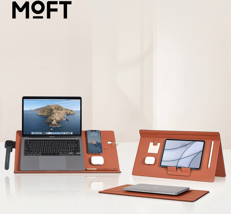لوح مكتب مغناطيسي وحامل حاسوب محمول بشعار MOFT Smart Mat - رفعة