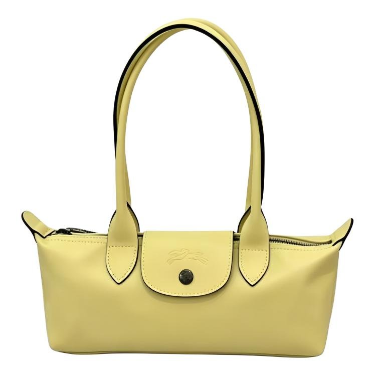 LONGCHAMP Le Pliage Xtra brand classic logo embossed cowhide long-handled baguette handbag shoulder bag medium size women's gray color