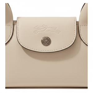 LONGCHAMP Le Pliage Xtra brand logo cowhide long-handled baguette single shoulder bag medium size unisex couple beige