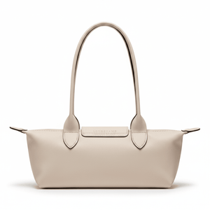 LONGCHAMP Le Pliage Xtra brand logo cowhide long-handled baguette single shoulder bag medium size unisex couple beige