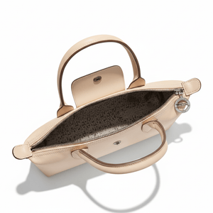 LONGCHAMP Le Pliage Xtra brand logo cowhide long-handled baguette single shoulder bag medium size unisex couple beige