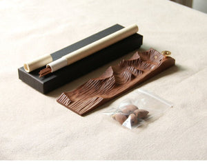 مبخرة خشبية فاخرة بتصميم الجبال | Wooden Incense Burner - رفعة