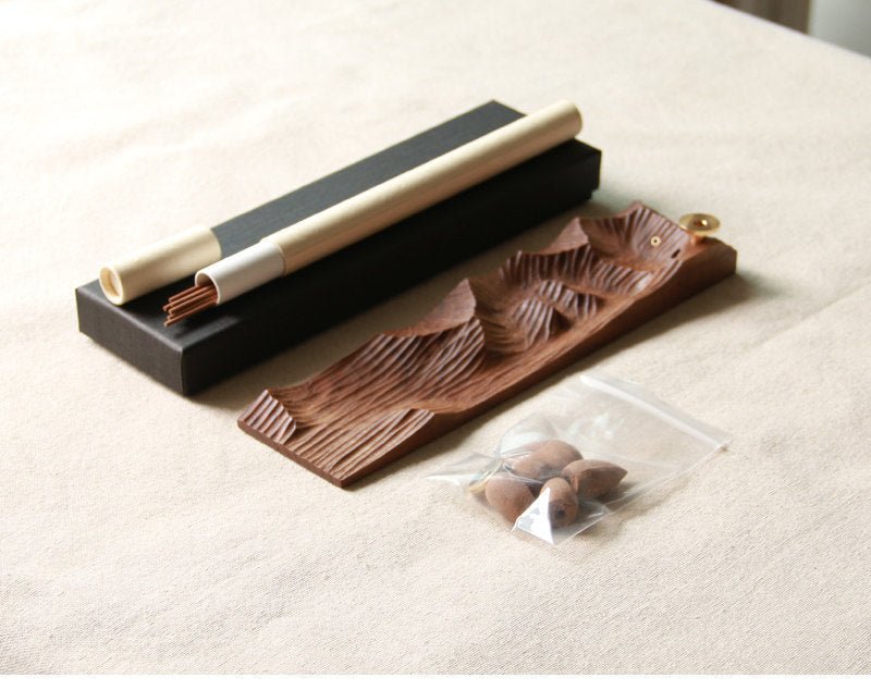 مبخرة خشبية فاخرة بتصميم الجبال | Wooden Incense Burner - رفعة