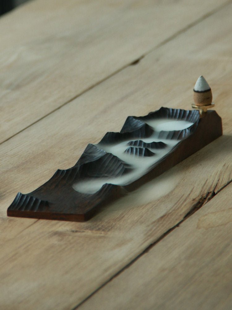 مبخرة خشبية فاخرة بتصميم الجبال | Wooden Incense Burner - رفعة