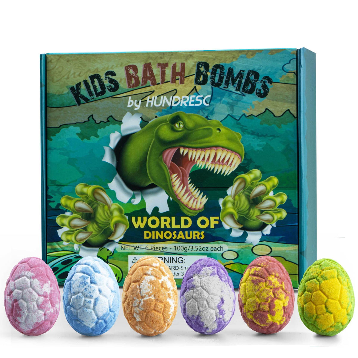 مجموعة Bath Bombs للأطفال بتصميم بيض الديناصور مع ألعاب مفاجئة - رفعة